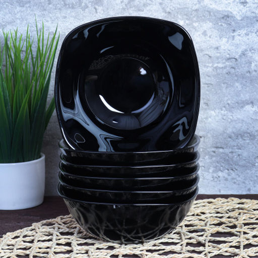 Набор квадратных салатников 6 штук 220 мл 140 мм черный / BNFW55T (Black) /12/ - Галеонтрейд фото 2