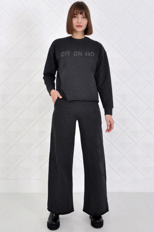 Арт. 2342 Костюм с брюками женский 42-50 (5 шт) Цвет:верх- антрацит, низ- антрацит - Калинка фото 15