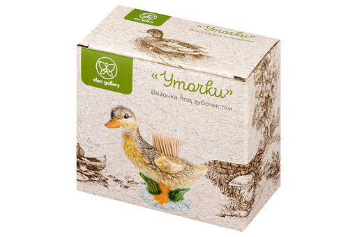 Вазочка под зубочистки 45 мл 10*5*9 см Уточка + зубочистки - Elan gallery фото 22