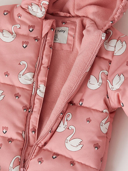 Kap??onlu Uzun Kollu Bask?l? K?z Bebek Astronot Mont - Waikiki фото 3