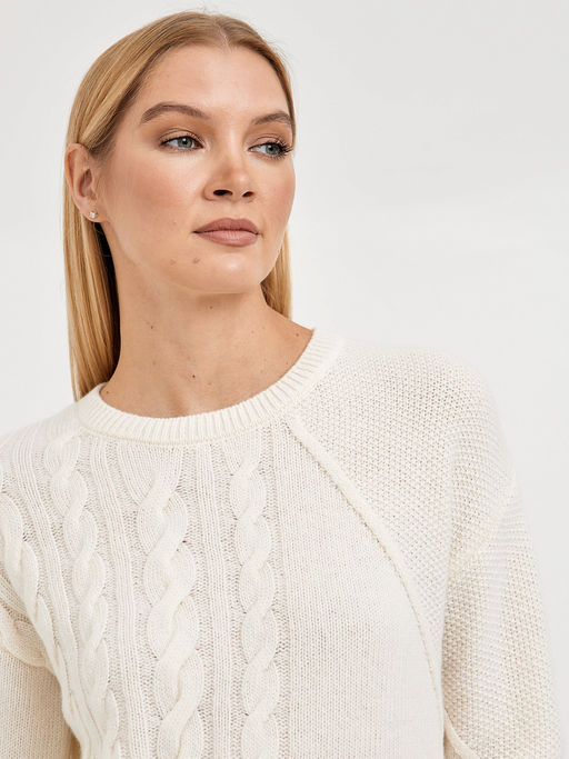 джемпер женский со спущенной линией плеча и с косами - Glenfield фото 5