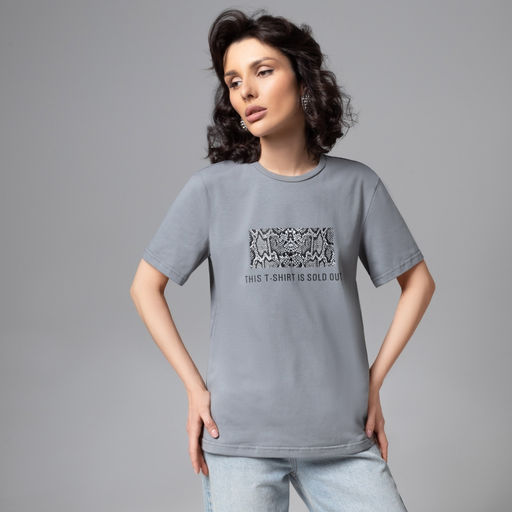 Футболка из хлопка Модная перезагрузка (серая) - Charutti фото 4