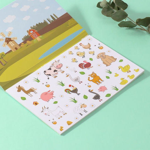 Наклейки в книжке «Животные», 5 фонов, 20.7×14.2 см