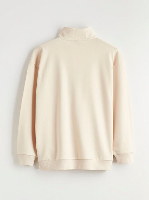 Dik Yaka Bask?l? Erkek ?ocuk Sweatshirt