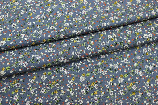 Штапель Премиум Полевое настроение цв.серо-голубой джинс, ш.1.45м, вискоза-100%, 120гр/м.кв - Купава фото 12