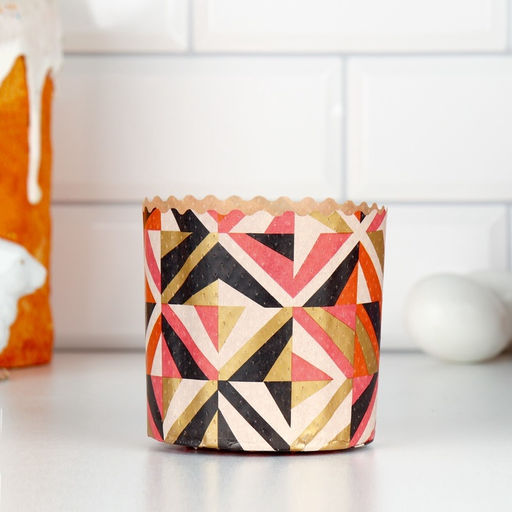 Цена за 20 шт. Форма бумажная для кулича «Модерн», 9×9 см, МИКС