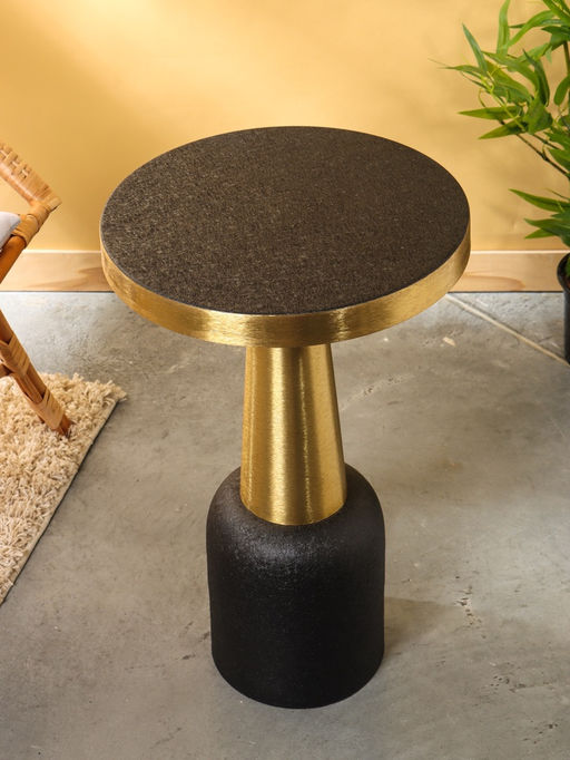 Столик кофейный «Чёрный с золотом», 40.5×40.5×65 см