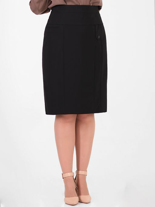 Юбка карандаш черная офисная - Almond фото 2