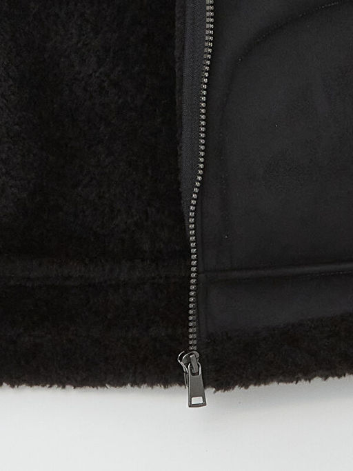 Ceket Yaka Erkek Bebek Deri G?r?n?ml? Mont - Waikiki фото 3