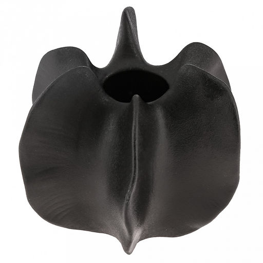 Ваза керамическая "Карамбола" 680мл, 17х15,5см h15см, д/горла - 4см, фактурный глянец, цвет - черный, в коробке (Китай)