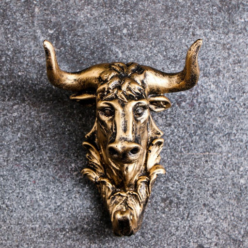 Крючок декоративный «Бык», декор настенный под бронзу, 7×10×12 см