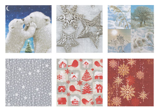 Love2art салфетки бумажные АССОРТИ 3х слойные SDD 33 x 33 12 шт. Набор №0517-07 Зимние снежинки