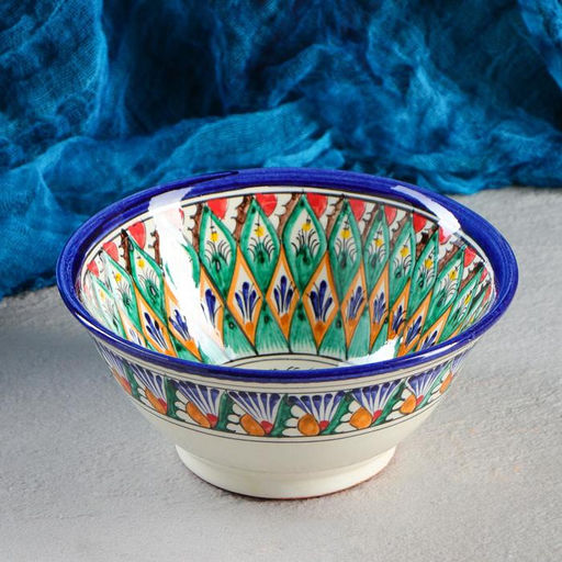 Бульонница узбекская Риштанская Керамика «Орнамент», 900 мл, d=18 см, МИКС