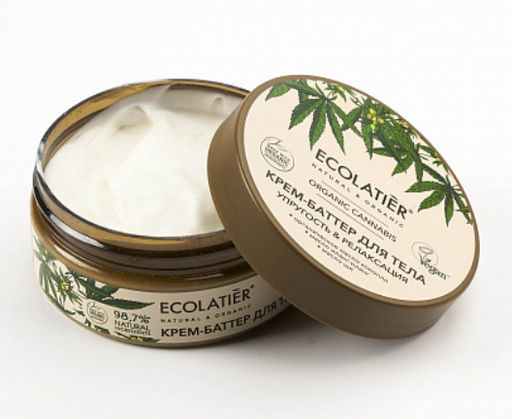 Ecolatier Organic Farm GREEN Крем-баттер д/тела Упругость+Релакс "CANNABIS Oil" 150мл банка