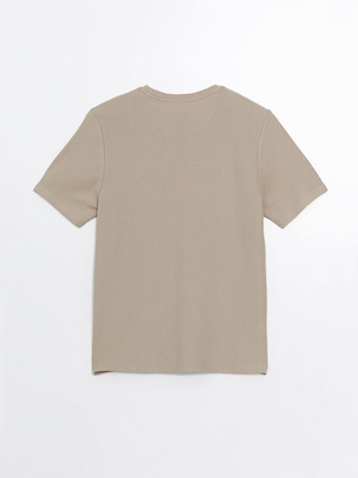 Bisiklet Yaka K?sa Kollu Bask?l? Penye Erkek Ti??rt - Waikiki фото 2