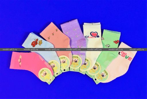 Цена за 12 пар. Вальс носки детские на девочек с тормозами 6-12 (10-12 см)  фото 2