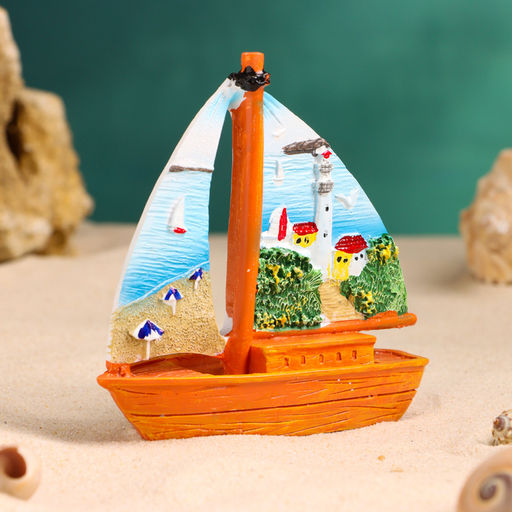 Сувенирная модель корабля «Парусник морской», фигурка полистоун, 10×11 см