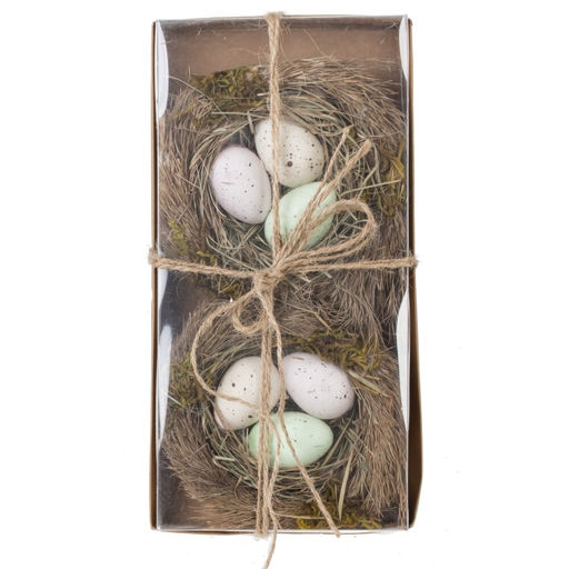 Набор из 2-х изделий декоративных "Гнездо пасхальное" (12*4,5), L24 W12 H4,5 см