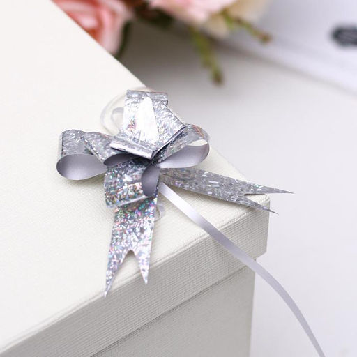 Цена за 20 шт. Бант - бабочка №1.8, серебро