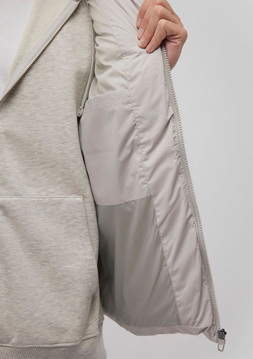 Kapusonlu Ac?k Gri Sisme Yelek - Mavi фото 9