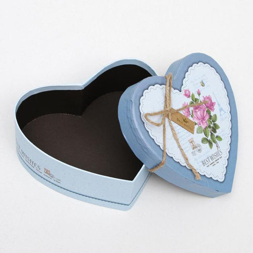 Набор подарочных коробок 3 в 1 сердца Розы голубой, 21?19?9 - 15.5?14?6 см