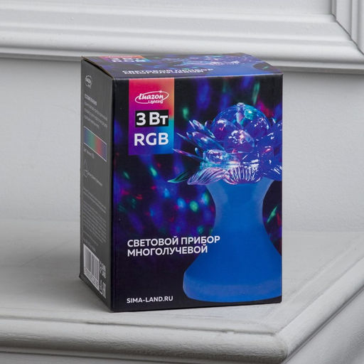 Световой прибор Цветок 12.5 см, свечение RGB, 220 В, синий - Luazon lighting фото 4