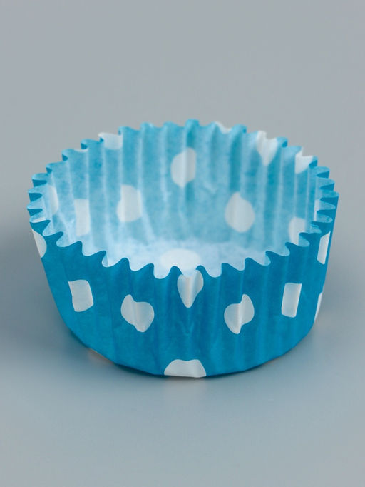 Цена за 300 шт. Форма для выпечки и упаковки конфет бумажная UPAK LAND «Горох», 3.5×2 см, одноразовая, голубая