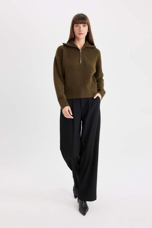 Свитер из ткани Selanik с полумолнией Relax Fit - Defacto фото 2