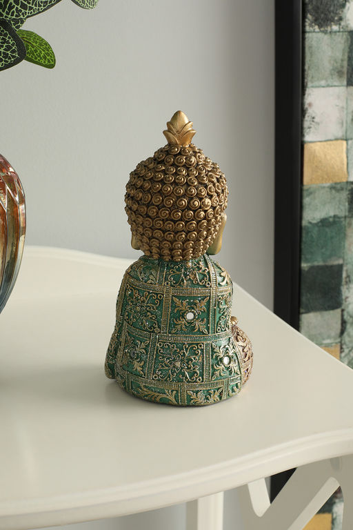 Декоративная фигура Будды Happy Buddha Home Philosophy. Цвет золотой. Размер 10,5х9х19,5 см.  фото 3