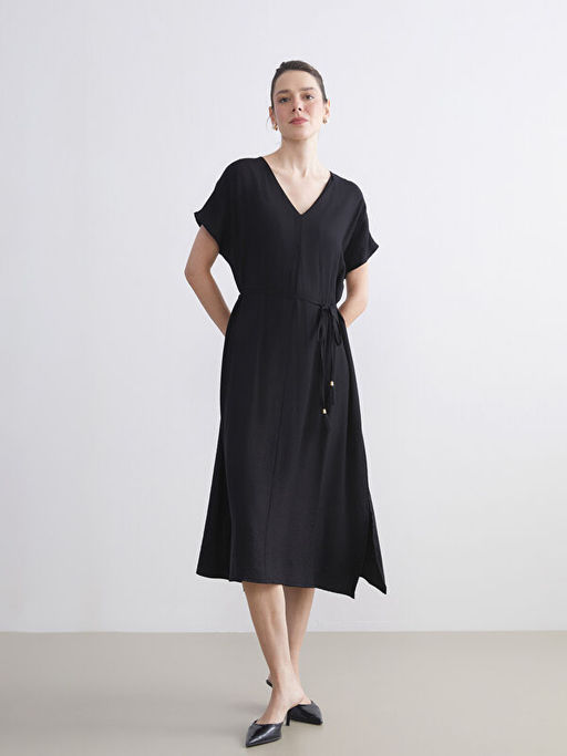 V Yaka A Kesim Elbise