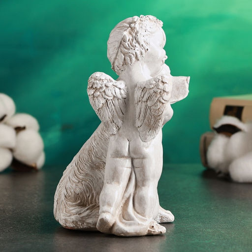 Фигурка полистоун «Ангелочек с собакой», 17×12×10 см