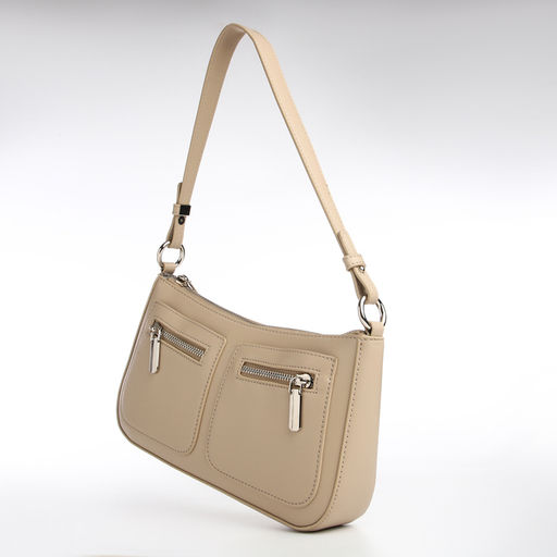 Сумка женская багет TEXTURA на молнии, 21×6×13 см, бежевая