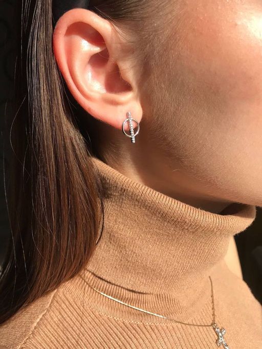 Серьги с куб.цирконием - Серебряные крылья фото 3