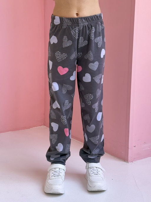 170009C-39 Пижама для девочки (футболка с длинным рукавом, брюки), Экрю