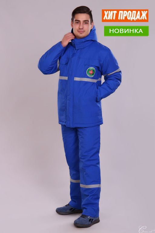 Костюм скорой помощи утепленный мужской 43 СиСу. Цвет: васильковый - Стильб фото 5