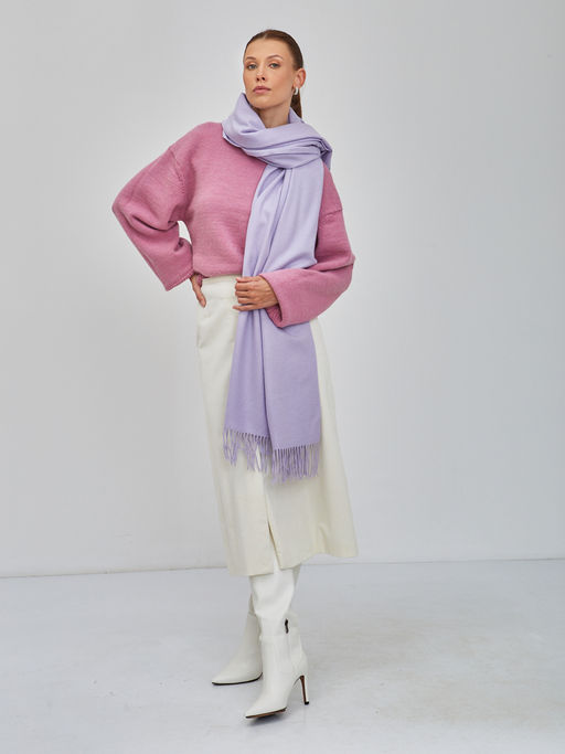 В составе шерсть и кашемир! теплый двусторонний палантин - Tantino фото 2