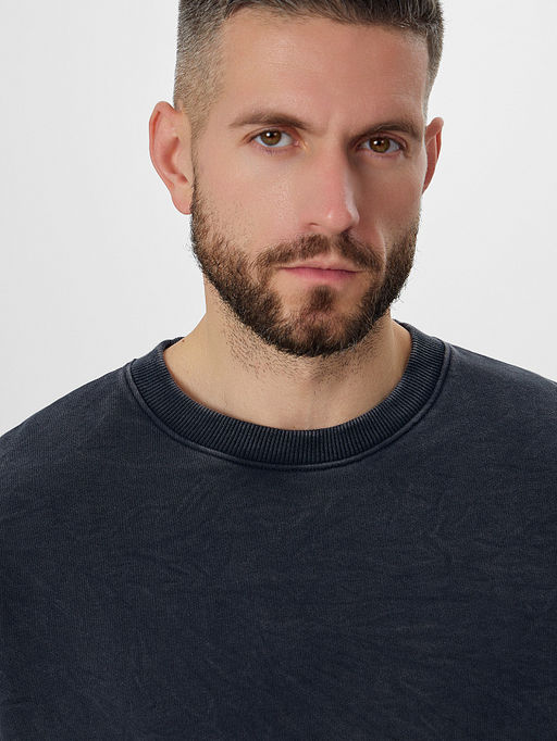 Свитшот мужской синий с обработкой эйсид - Mark formelle фото 4