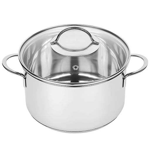 Кастрюля из нержавеющей стали "Pretty" 4,7л, д19,7см, h13см, стеклянная крышка, двойное капсулированное дно, подарочная коробка, Appetite (Китай)