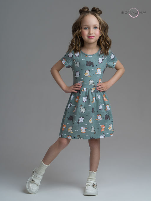 Платье Лето котята хаки - Sovalina фото 8