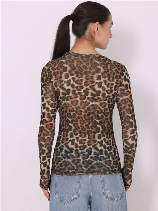 Лонгслив Апрель полиэстер с вискозой леопардовый фото 2