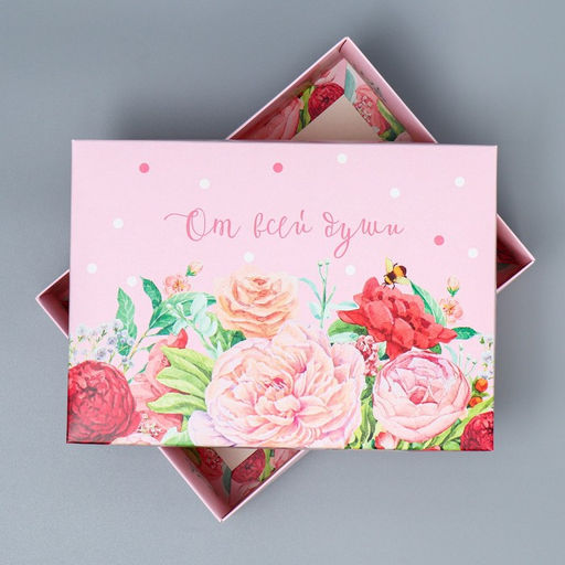 Коробка подарочная складная, упаковка, «Цветы», 21 х 15 х 7 см