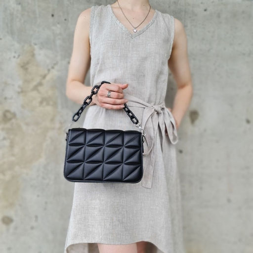 Женская каркасная стеганая сумка кросс боди из эко кожи 0127-1 - Cidirro фото 4