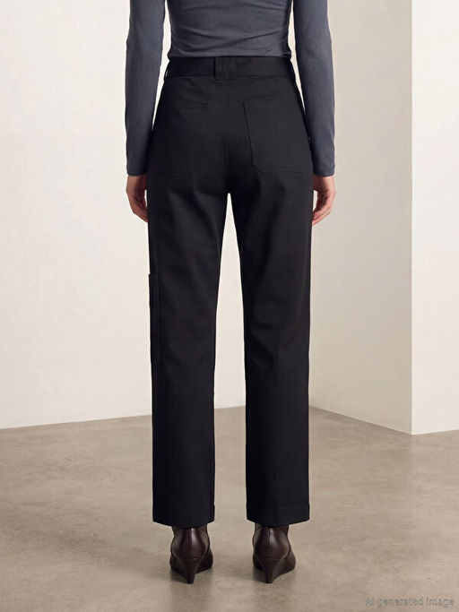 Beli Kemerli Dar Fit Kad?n Kargo Pantolon