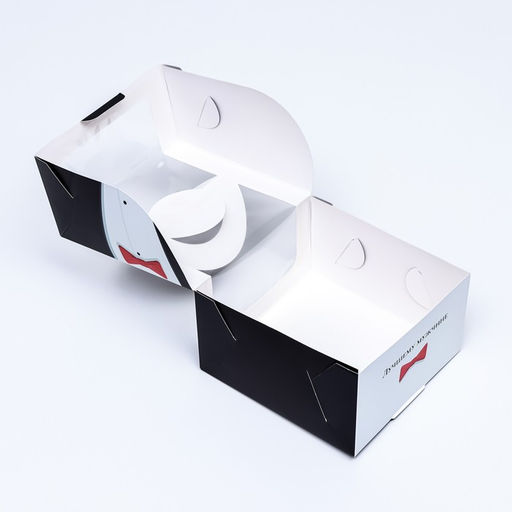 Коробка под бенто-торт с окном Честь и достоинство, 14 х 14 х 8 см - UPAK LAND фото 3