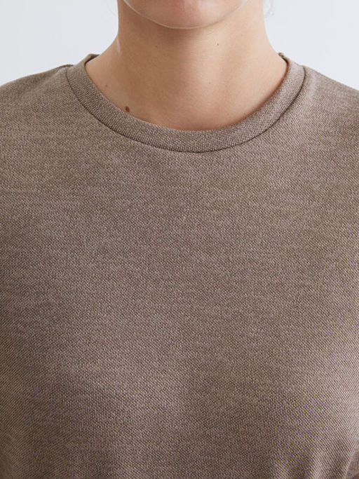 Bisiklet Yaka Beli Kemerli Bluz