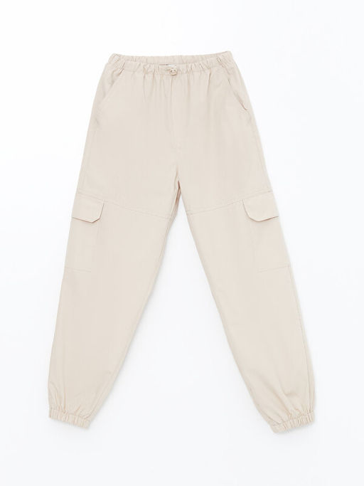Beli Lastikli K?z ?ocuk Kargo Jogger Pantolon