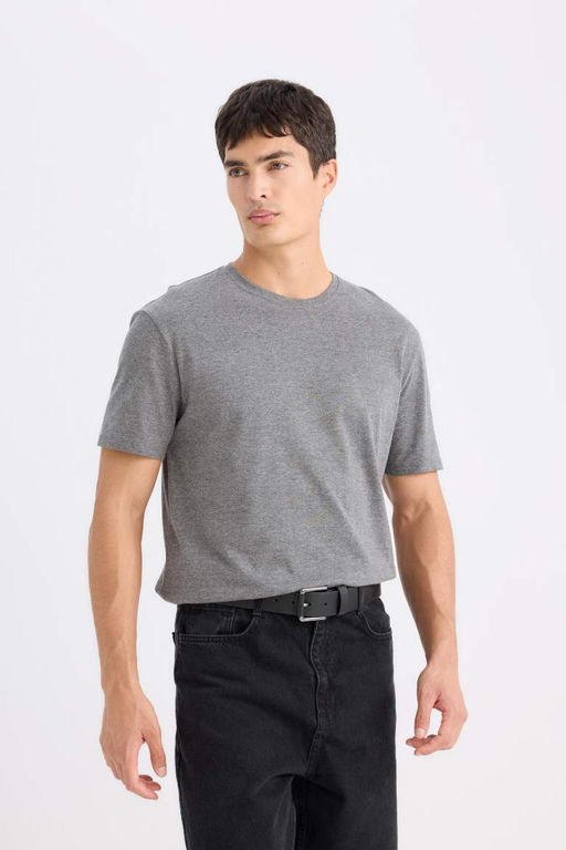 Новая базовая простая футболка с короткими рукавами и круглым вырезом стандартного кроя - Defacto фото 4