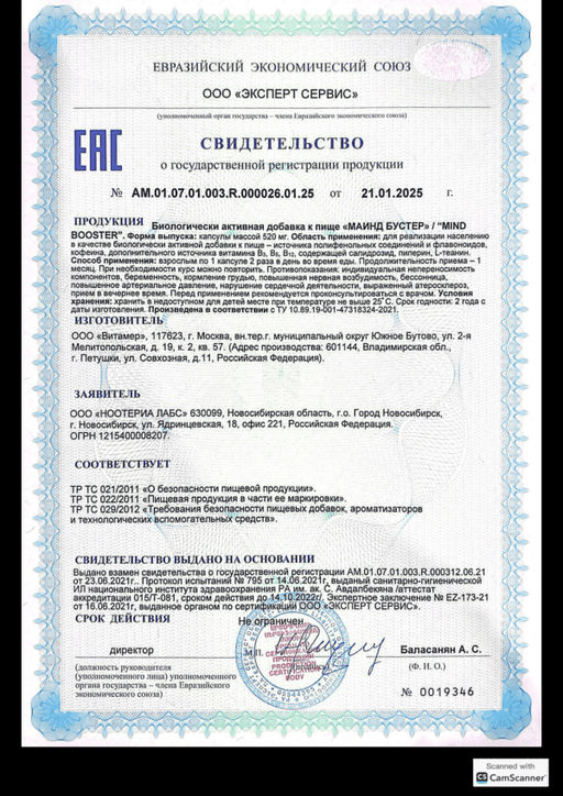 Mind Booster Ноотроп для мозга, памяти и внимания