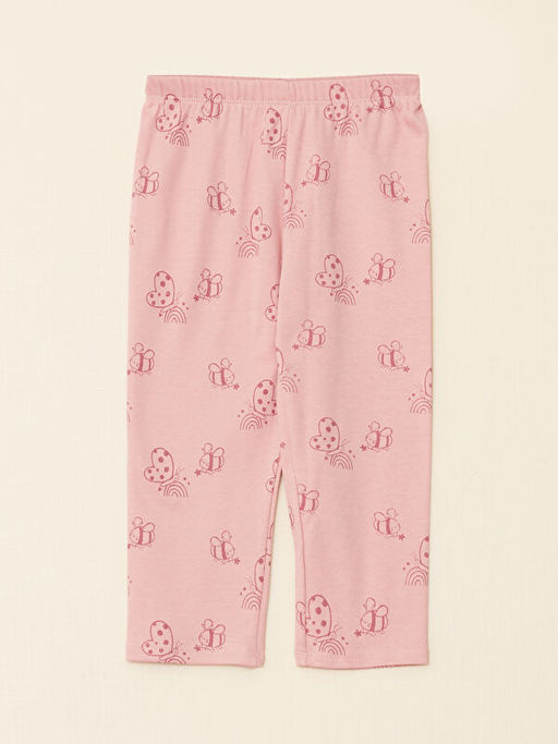 Polo Yaka Uzun Kollu Bask?l? K?z Bebek Pijama Tak?m - Waikiki фото 3