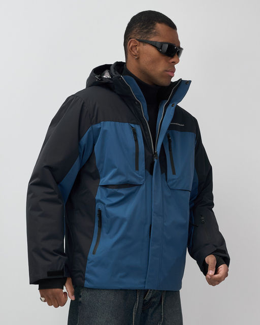 Горнолыжная куртка мужская зимняя синего цвета 7616S - Mtforce фото 5